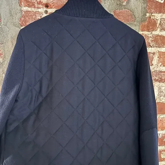 Amicale Cashmere Men's Diamond Quilted Navy Jacket M NWT - Picture 4 of 5